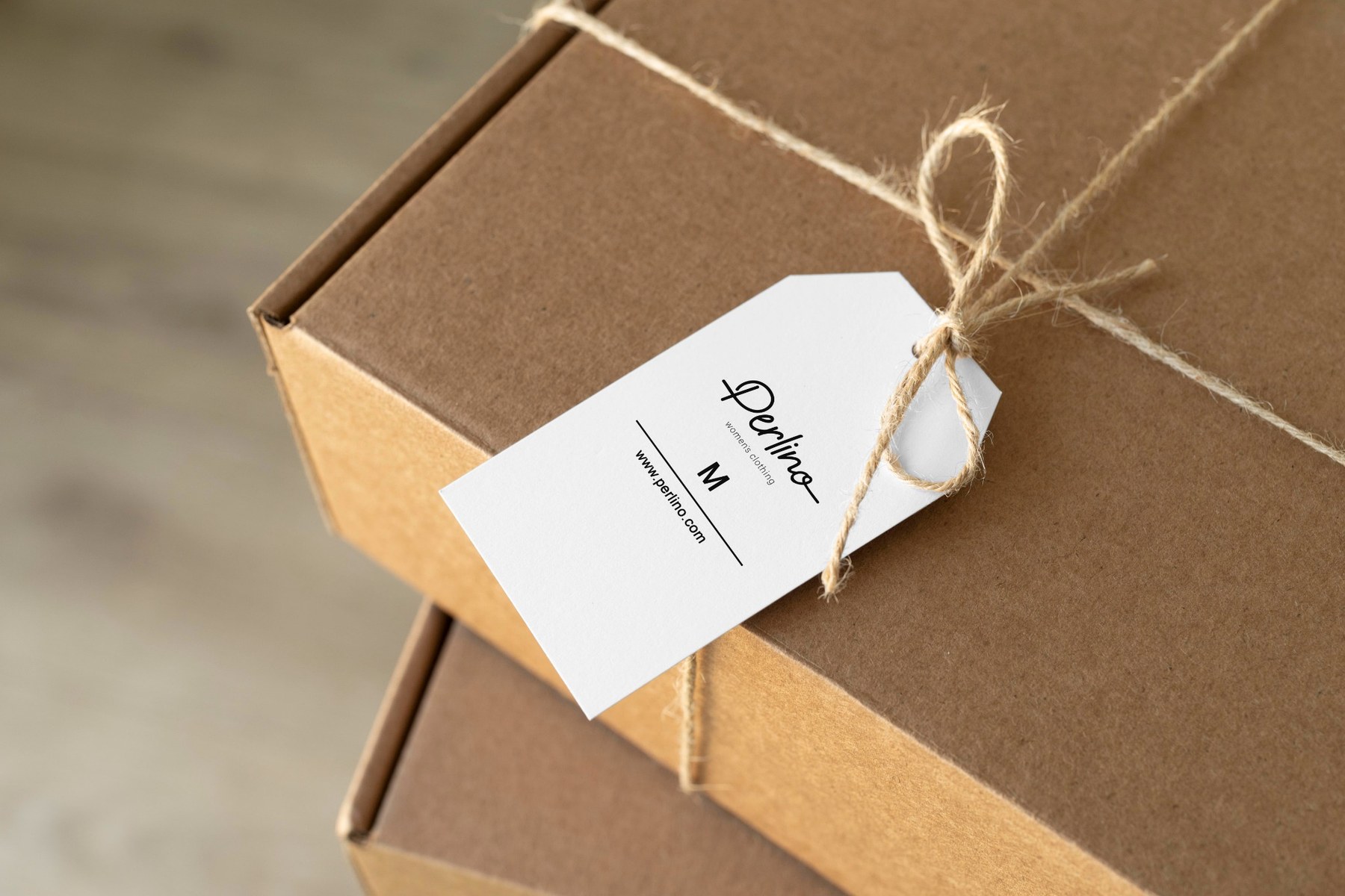 Perlino packaging tag mockup