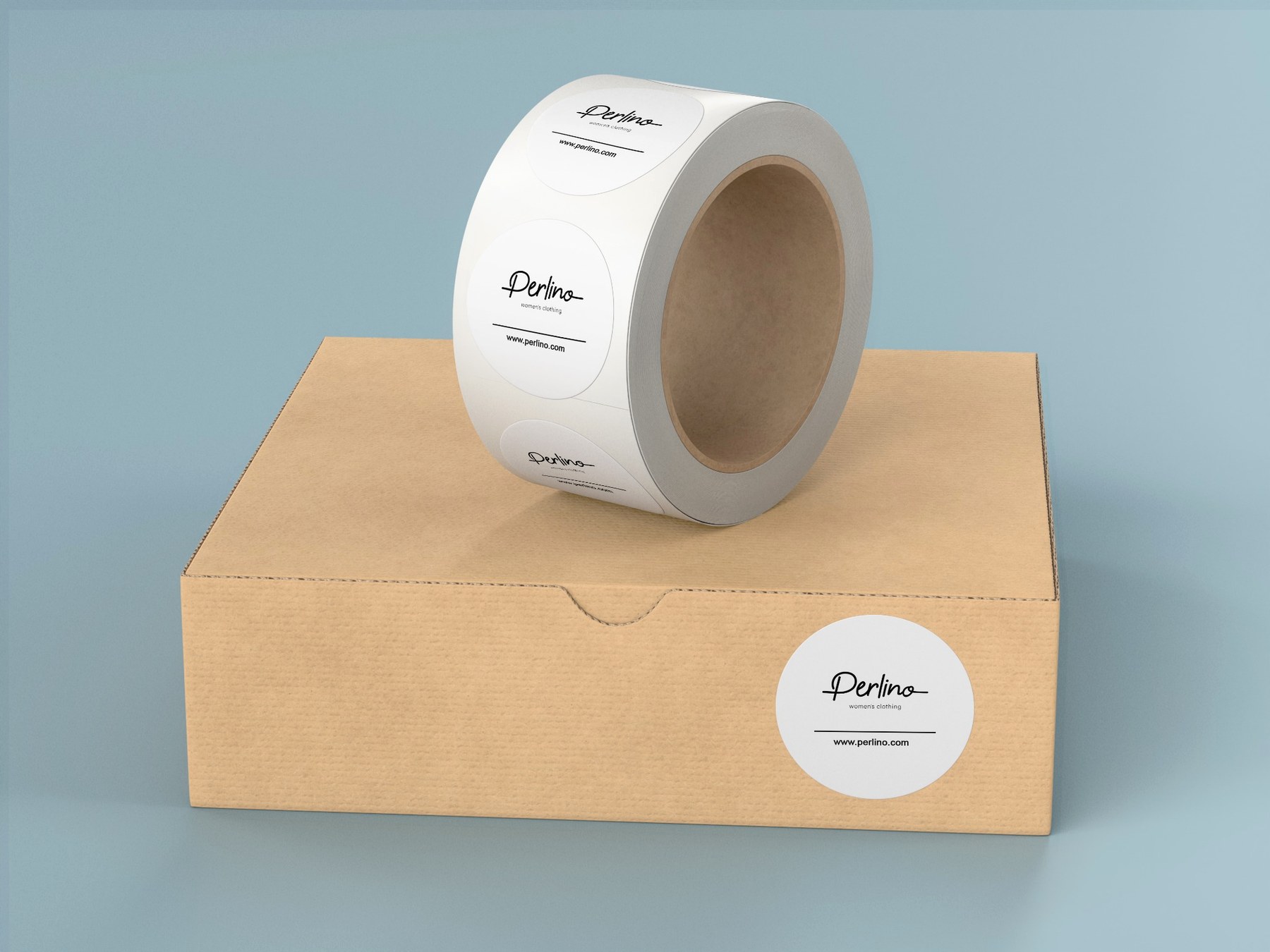 Perlino sticker roll mockup