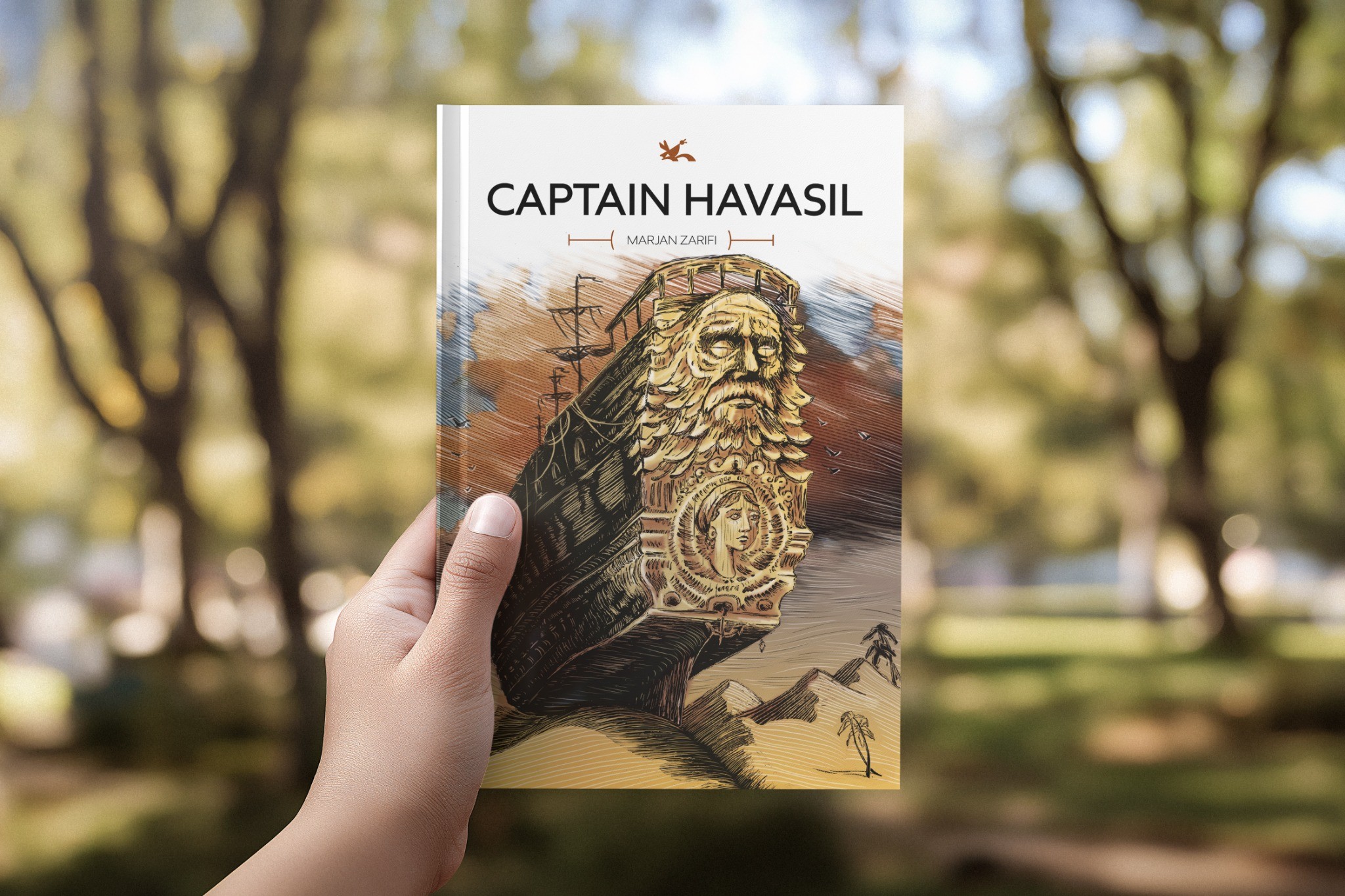 Captain Havasil book cover mockup by Afshin Mayabadi