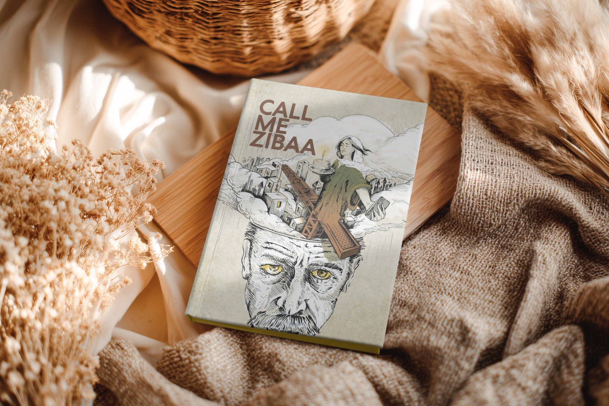 Call Me Zibaa book cover mockup by Afshin Mayabadi
