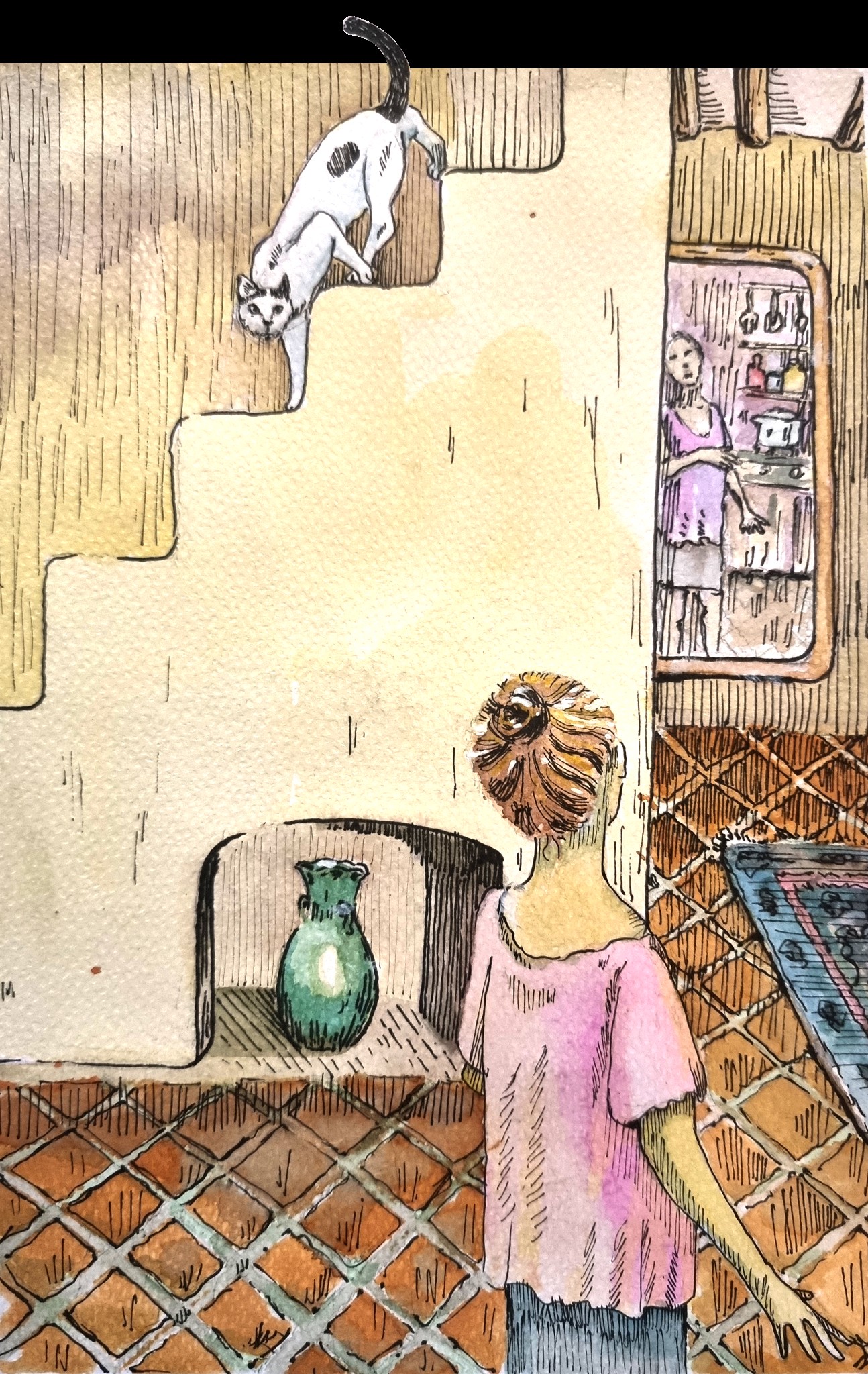 Babak and Sangak stair and mirror scene