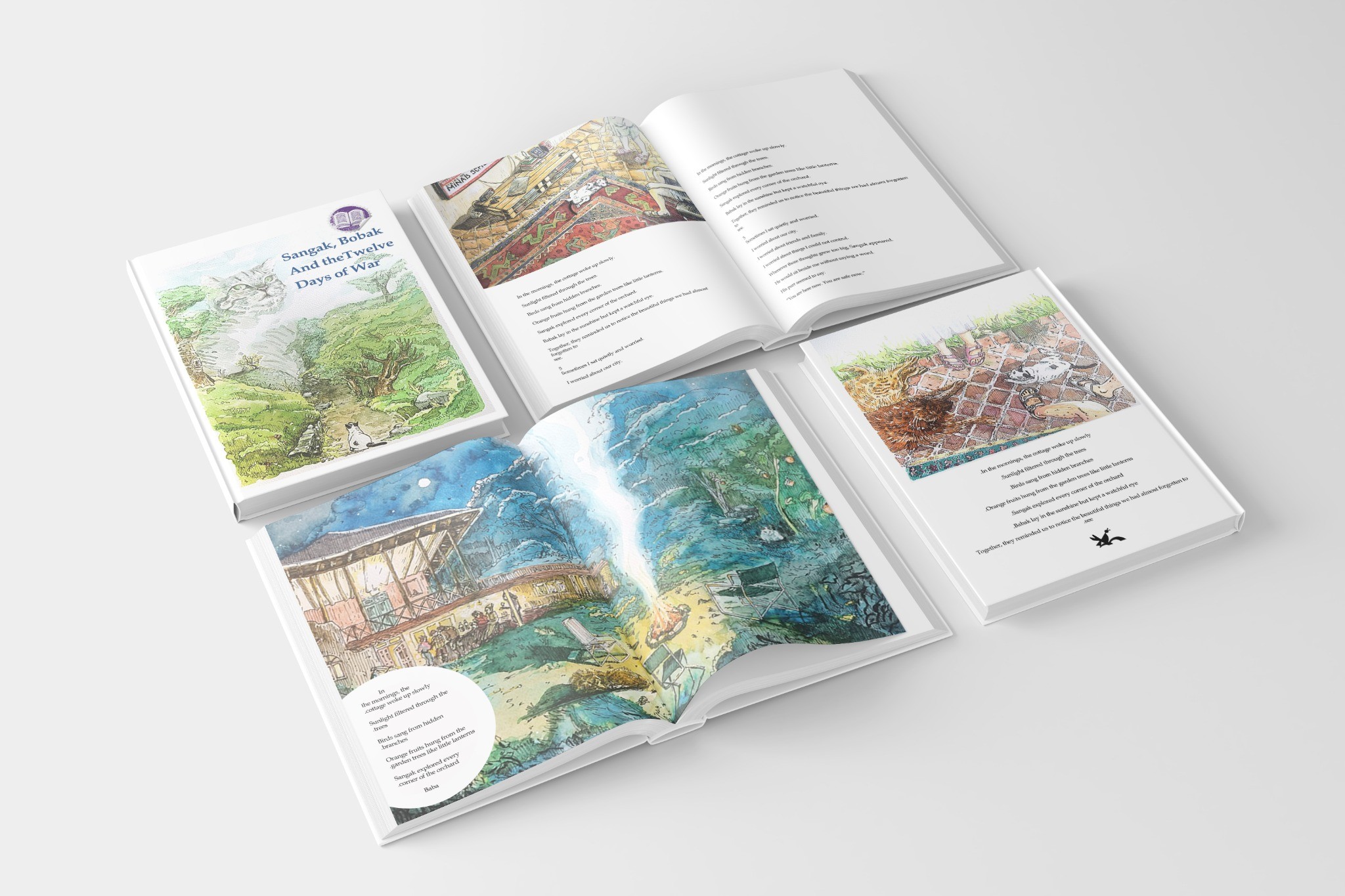 Sangak Bobak illustrated book mockup collection by Afshin Mayabadi